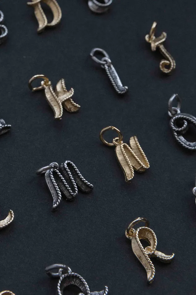 Air Anchor Charm Necklaces Initial Here Alphabet Charm