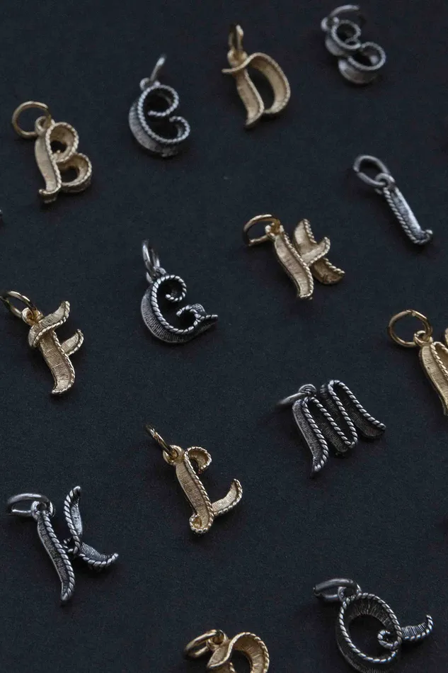 Air Anchor Charm Necklaces Initial Here Alphabet Charm