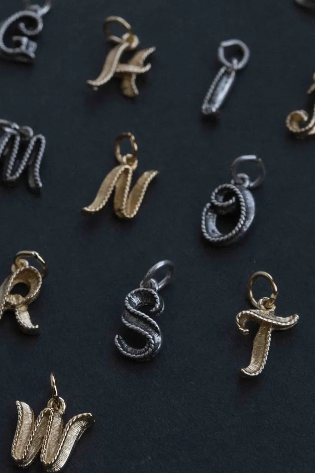 Air Anchor Charm Necklaces Initial Here Alphabet Charm