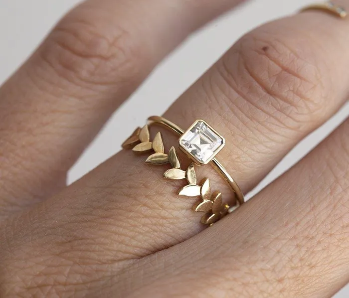 Asscher Diamond Ring Capucinne Rings