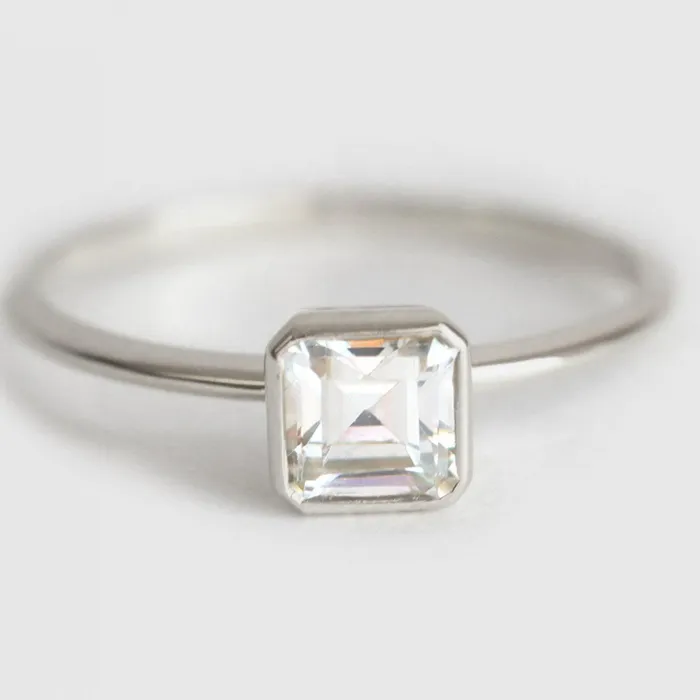 Asscher Diamond Ring Capucinne Rings