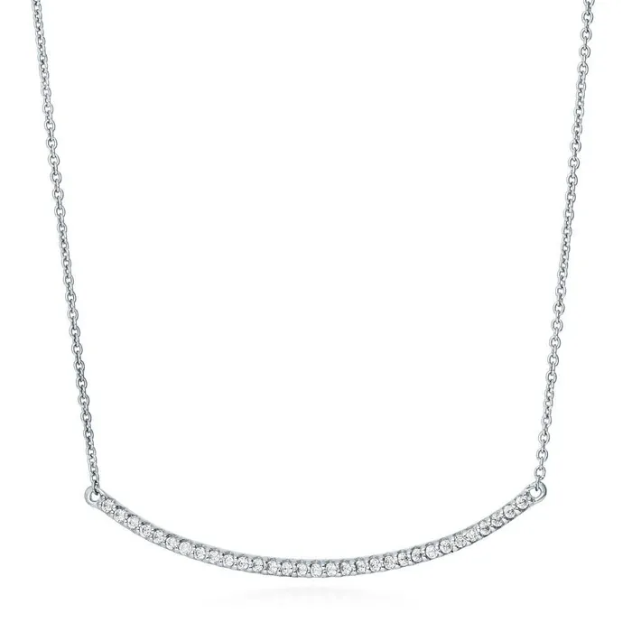 Bar CZ Pendant Necklace in Sterling Silver BERRICLE Necklaces
