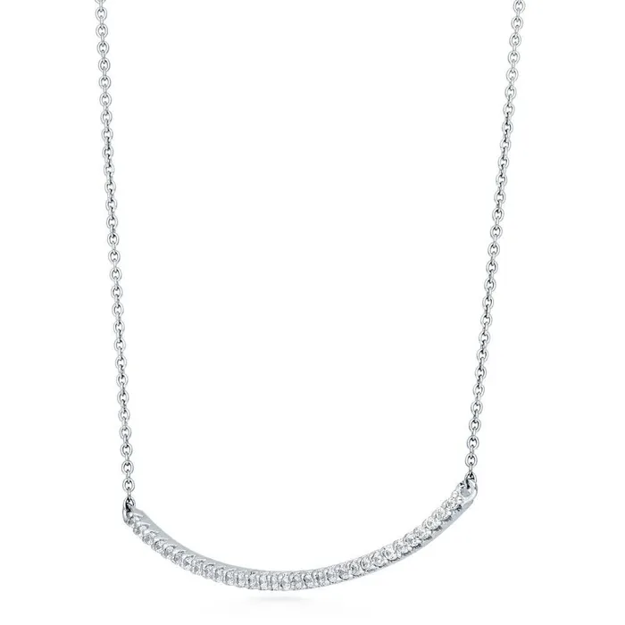 Bar CZ Pendant Necklace in Sterling Silver BERRICLE Necklaces