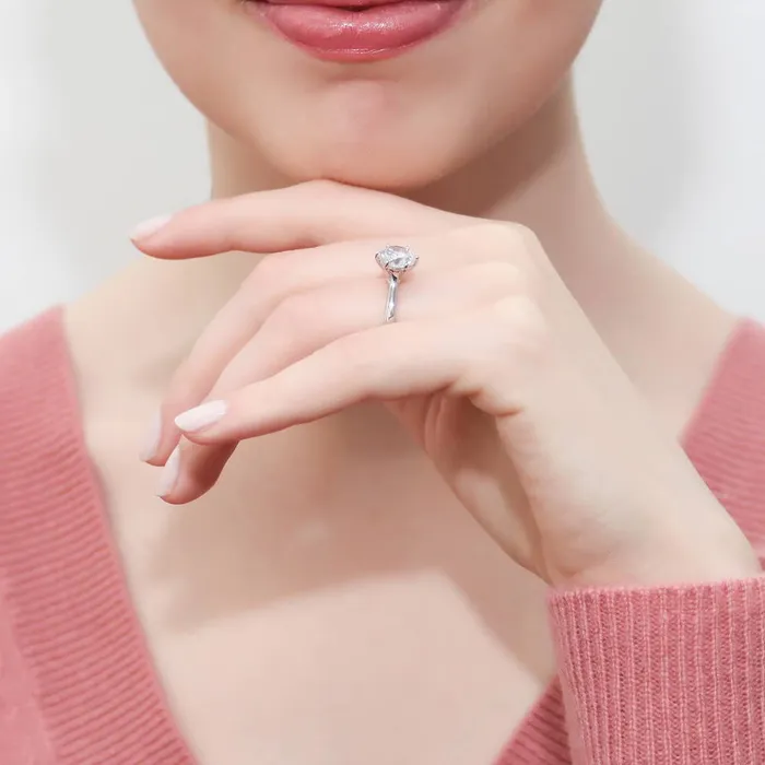 BERRICLE 5Stone Solitaire 2ct CZ Ring Set in Sterling Silver Rings