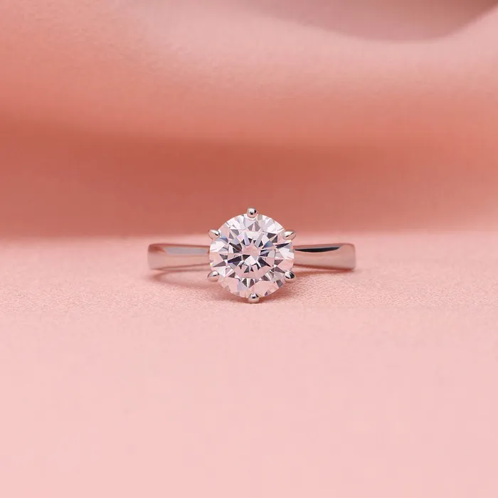 BERRICLE 5Stone Solitaire 2ct CZ Ring Set in Sterling Silver Rings