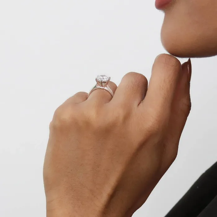 BERRICLE 5Stone Solitaire 2ct CZ Ring Set in Sterling Silver Rings