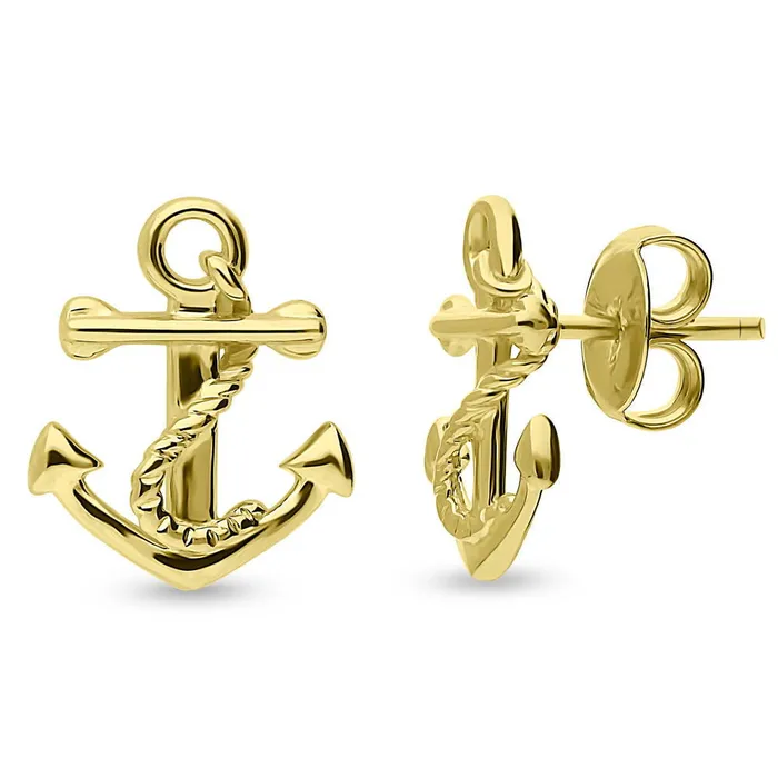 BERRICLE Anchor Stud Earrings in Sterling Silver Earrings