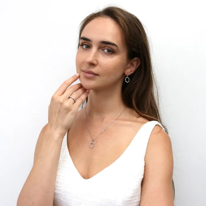 BERRICLE Bubble Pave CZ Eternity Ring Set in Sterling Silver Rings