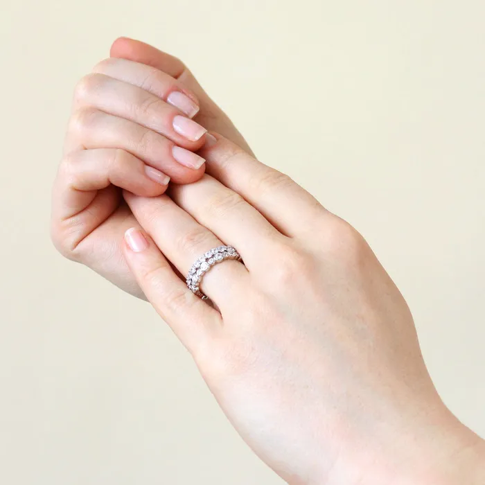 BERRICLE Bubble Pave CZ Eternity Ring Set in Sterling Silver Rings