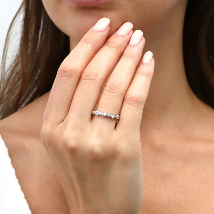 BERRICLE Bubble Pave CZ Eternity Ring Set in Sterling Silver Rings