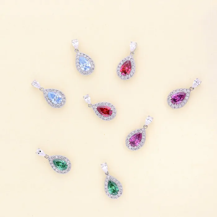 BERRICLE Earrings Halo Pear CZ Earrings in Sterling Silver