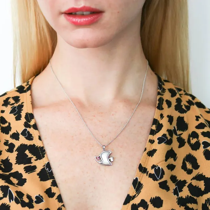 BERRICLE Fish Mother Of Pearl Necklace in Sterling Silver Necklaces