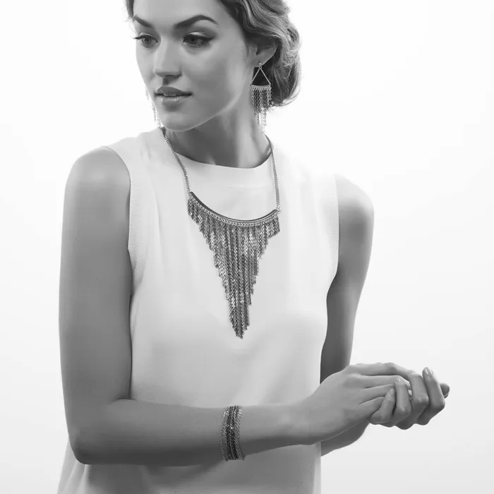 BERRICLE Fringe Statement Necklace in 2Tone Necklaces
