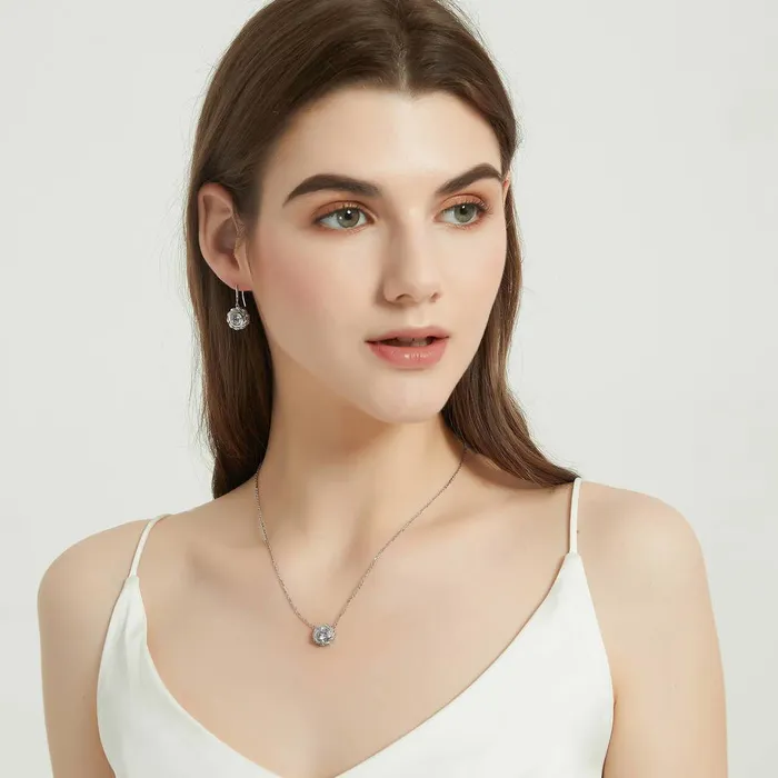 BERRICLE Necklaces Woven Solitaire 125ct Bezel CZ Necklace in Sterling Silver