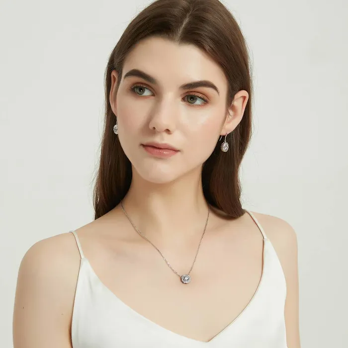 BERRICLE Necklaces Woven Solitaire 125ct Bezel CZ Necklace in Sterling Silver