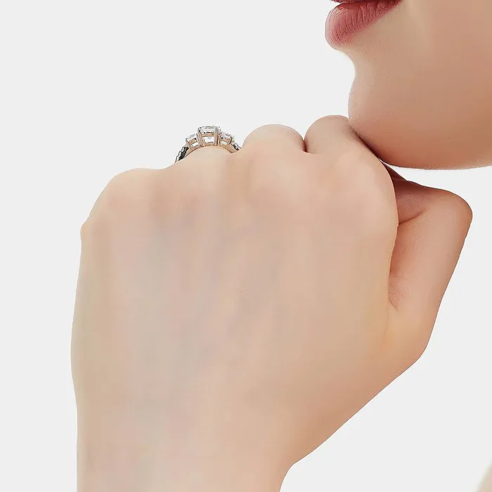 BERRICLE Rings 3Stone 08ct CZ Ring Set in Sterling Silver
