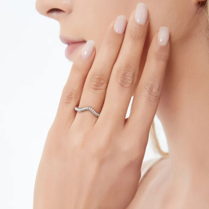 BERRICLE Rings 3Stone Woven 26ct Emerald Cut CZ Ring Set in Sterling Silver