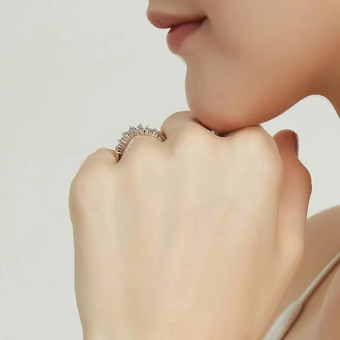 BERRICLE Rings 5Stone 7Stone CZ Stackable Ring Set in Sterling Silver