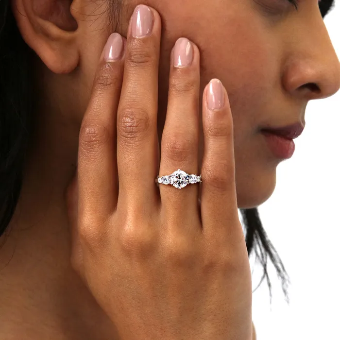 BERRICLE Rings 5Stone 7Stone CZ Stackable Ring Set in Sterling Silver
