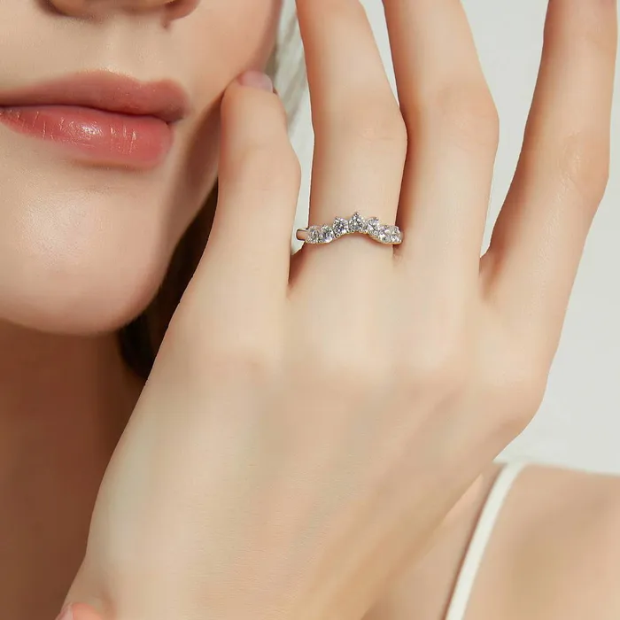 BERRICLE Rings 5Stone 7Stone CZ Stackable Ring Set in Sterling Silver