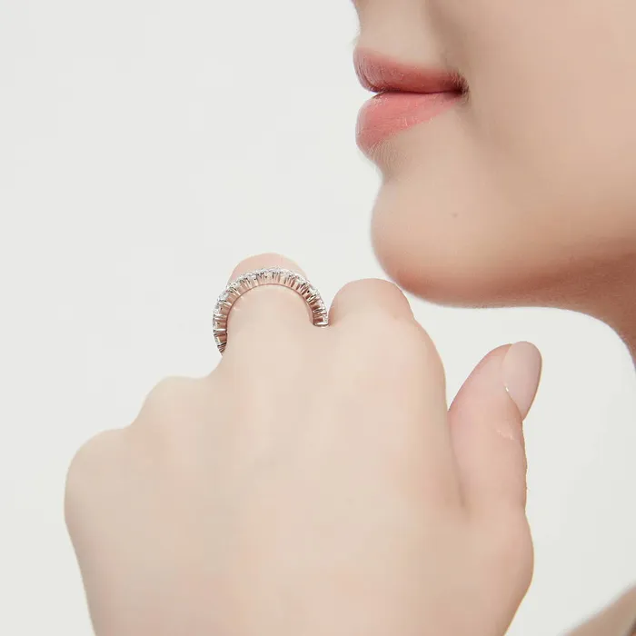 BERRICLE Rings CZ Eternity Ring Set in Sterling Silver