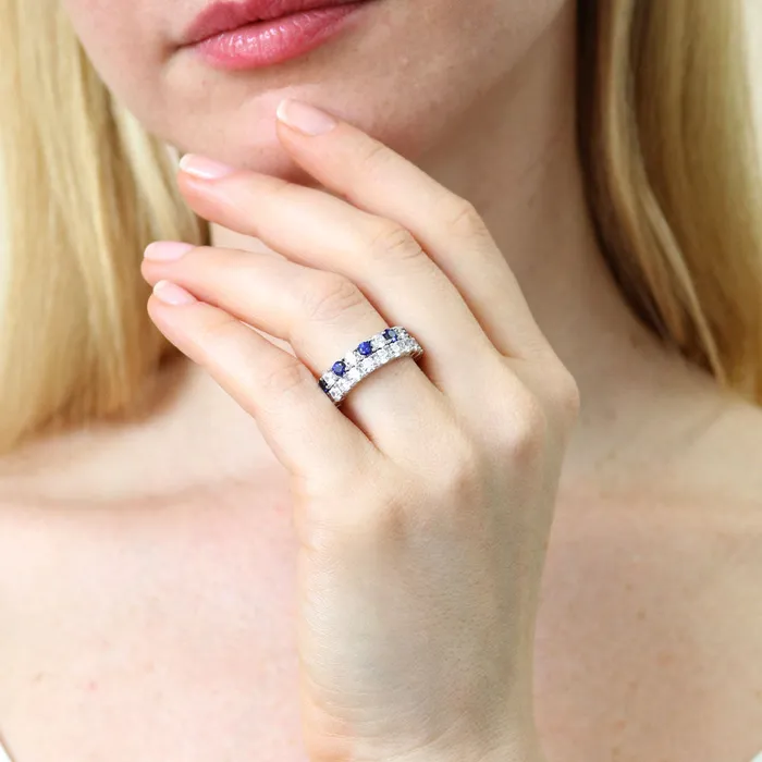 BERRICLE Rings CZ Eternity Ring Set in Sterling Silver