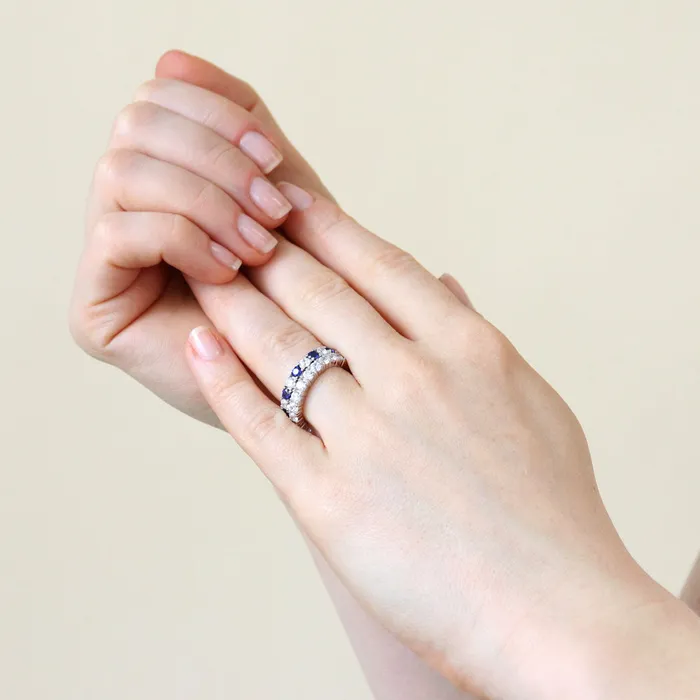 BERRICLE Rings CZ Eternity Ring Set in Sterling Silver