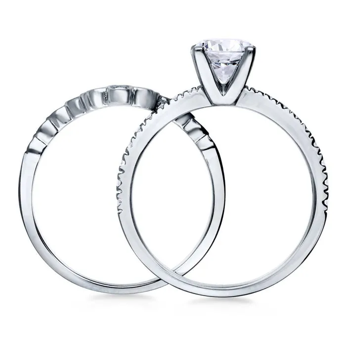 BERRICLE Rings Flower Solitaire 1ct CZ Ring Set in Sterling Silver