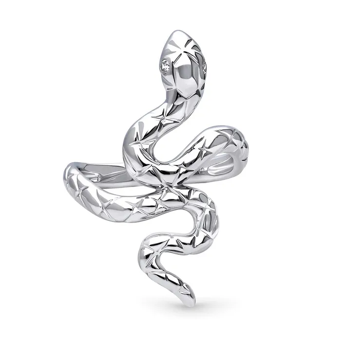 BERRICLE Rings Snake CZ Ring in Sterling Silver