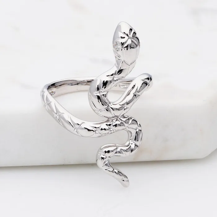 BERRICLE Rings Snake CZ Ring in Sterling Silver