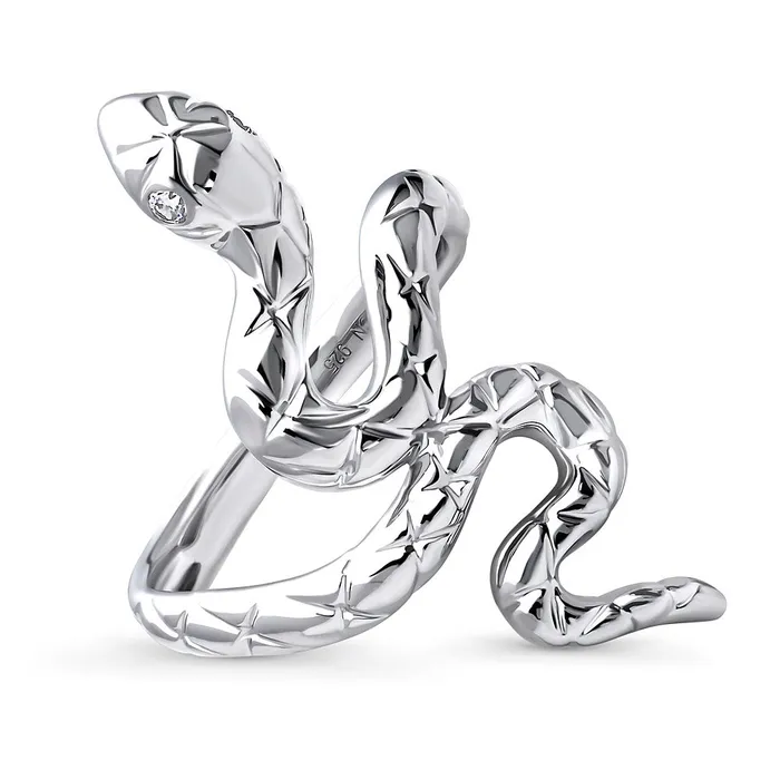 BERRICLE Rings Snake CZ Ring in Sterling Silver
