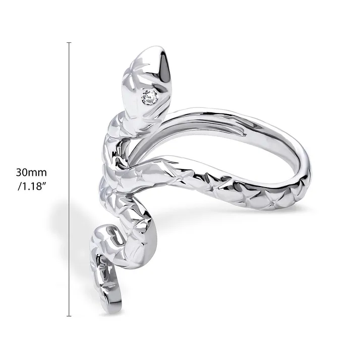 BERRICLE Rings Snake CZ Ring in Sterling Silver