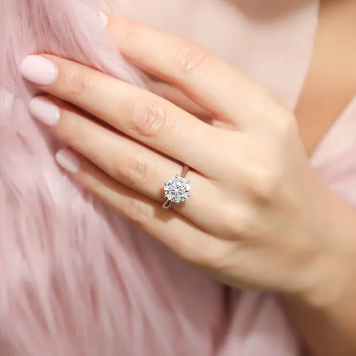 BERRICLE Rings Solitaire 38ct CZ Ring in Sterling Silver