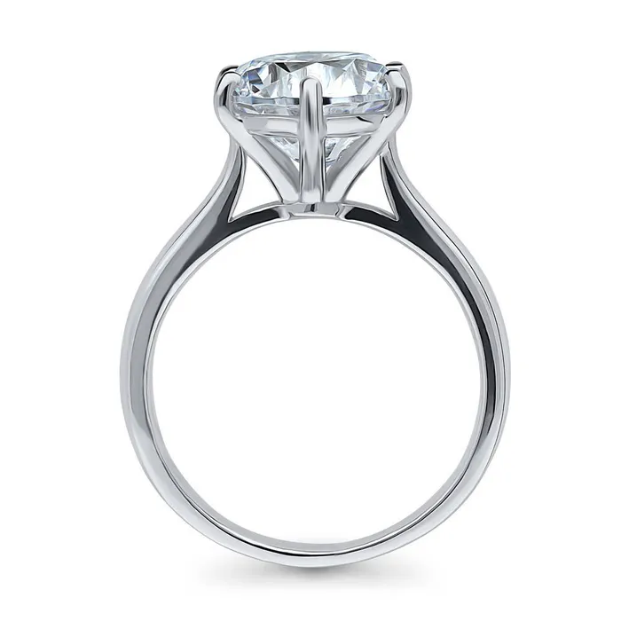 BERRICLE Rings Solitaire 38ct CZ Ring in Sterling Silver