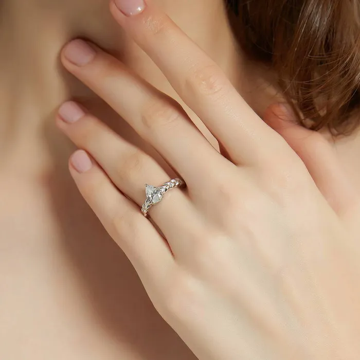 BERRICLE Rings Woven Solitaire 1ct CZ Ring Set in Sterling Silver