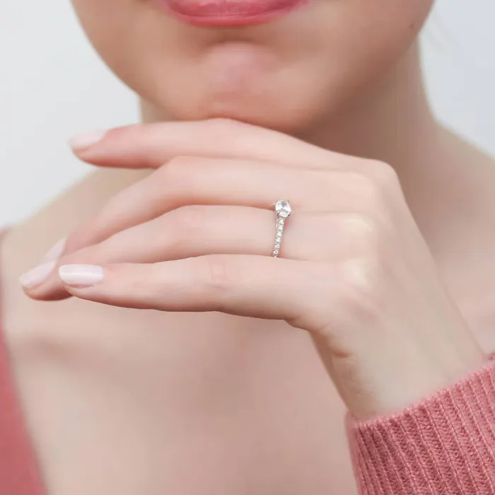 BERRICLE Solitaire 04ct Oval CZ Ring in Sterling Silver Rings