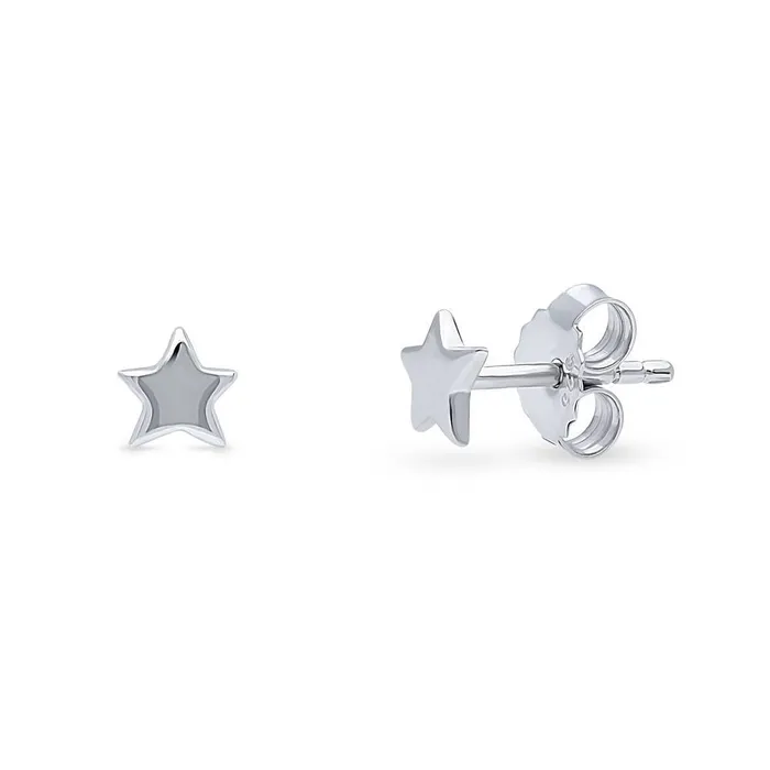 BERRICLE Star Stud Earrings in Sterling Silver Earrings