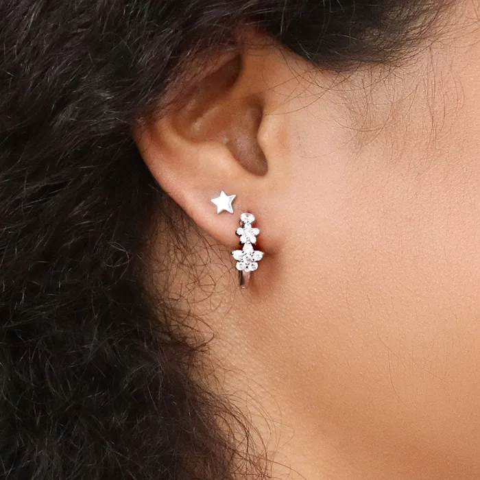 BERRICLE Star Stud Earrings in Sterling Silver Earrings