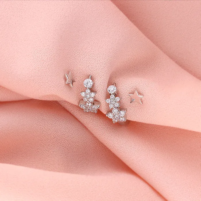 BERRICLE Star Stud Earrings in Sterling Silver Earrings