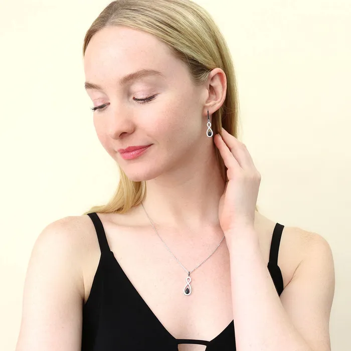Black White Woven CZ Necklace in Sterling Silver BERRICLE Necklaces