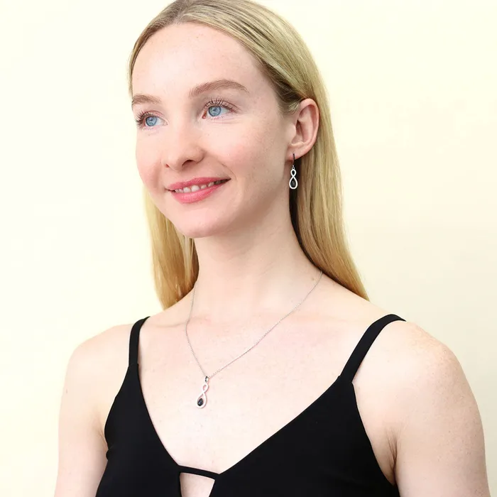 Black White Woven CZ Necklace in Sterling Silver BERRICLE Necklaces