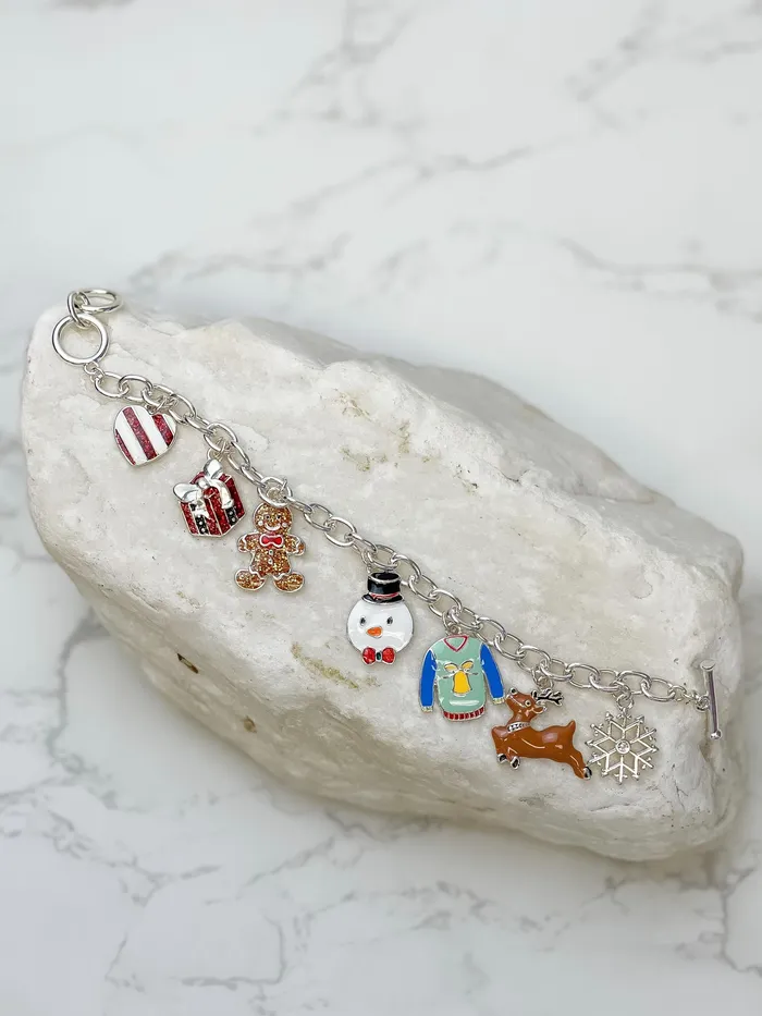 Bracelets Christmas Enamel Charm Toggle Bracelet Prep Obsessed MOA