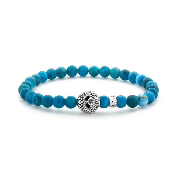 Bracelets LAGOS Anthem Blue Apatite Skull Bracelet