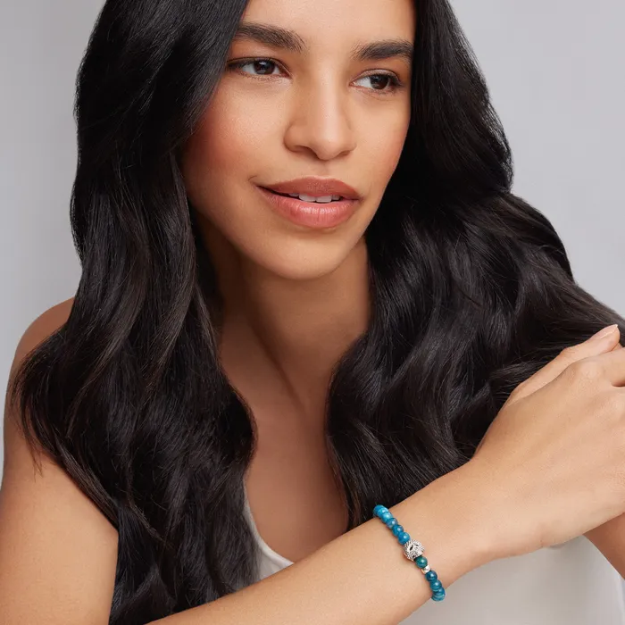Bracelets LAGOS Anthem Blue Apatite Skull Bracelet Bracelets LAGOS Anthem Blue Apatite Skull Bracelet