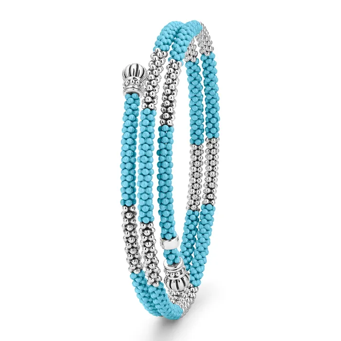 Bracelets Lagos Blue Caviar Blue Ceramic Beaded Wrap Bracelet Bracelets Lagos Blue Caviar Blue Ceramic Beaded Wrap Bracelet