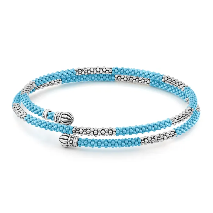 Bracelets Lagos Blue Caviar Blue Ceramic Beaded Wrap Bracelet Bracelets Lagos Blue Caviar Blue Ceramic Beaded Wrap Bracelet