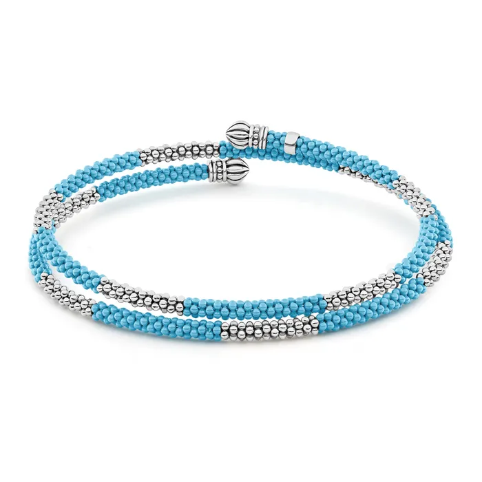 Bracelets Lagos Blue Caviar Blue Ceramic Beaded Wrap Bracelet Bracelets Lagos Blue Caviar Blue Ceramic Beaded Wrap Bracelet
