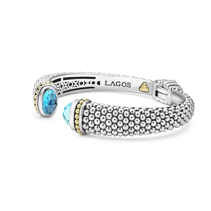 Bracelets Lagos Caviar Color Swiss Blue Topaz Cuff Bracelet 12mm Bracelets Lagos Caviar Color Swiss Blue Topaz Cuff Bracelet 12mm