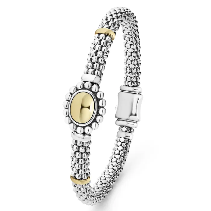 Bracelets LAGOS High Bar 18K Gold Dome Caviar Bracelet 6mm Bracelets LAGOS High Bar 18K Gold Dome Caviar Bracelet 6mm