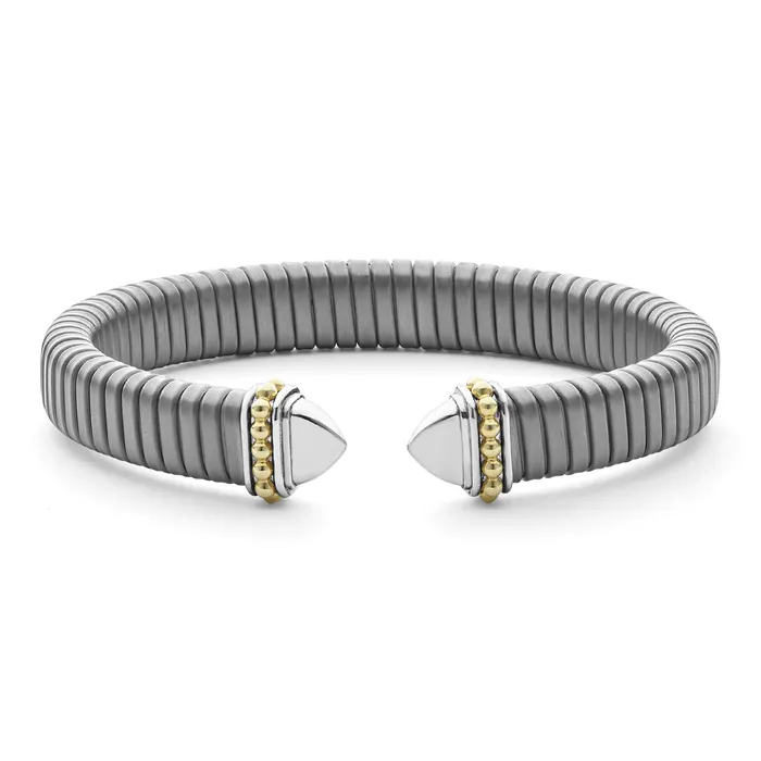 Bracelets LAGOS Signature Caviar Titanium Cuff Bracelet 9mm